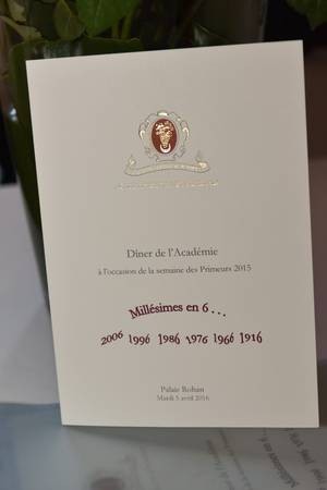 Dîner de gala : les millésimes en 6